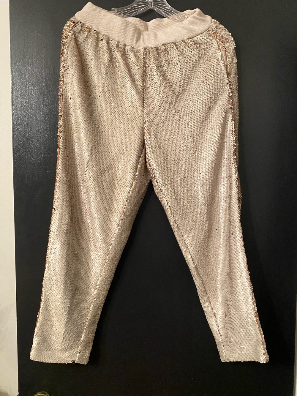 Hei Hei Sequin Cream/Gold Jogger Pants